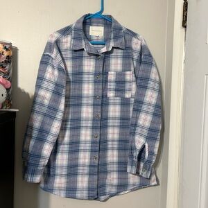 Aeropostale Blue and Purple Plaid Shirt